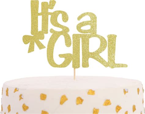WAUAO Golden Glitter Its a Girl Cake Topper - Golden India | Ubuy