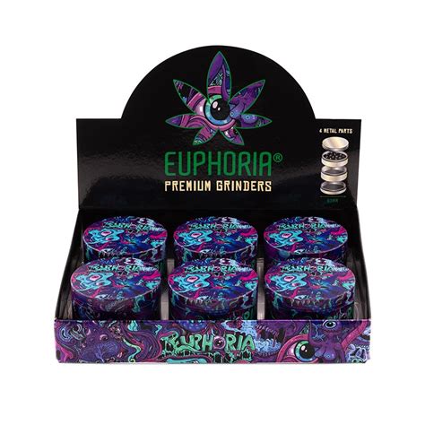 Euphoria Metal Grinders Psychedelic 63mm 4 parts | ExcaliburCigars