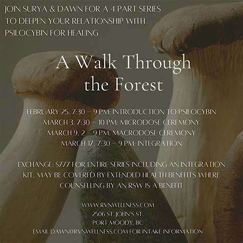 A walk through the forest: a four part psilocybin therapy series, RVN ...