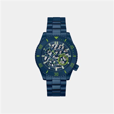 Guess Axle Men Quartz Blue Dial Chronograph Stainless Steel Watch ...