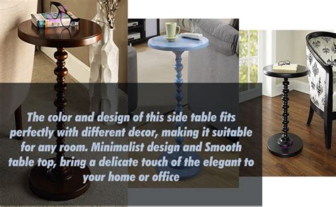 DDS Dream Decor ShoppeeRound Side Table Wooden with One Wood Legs Stand ...