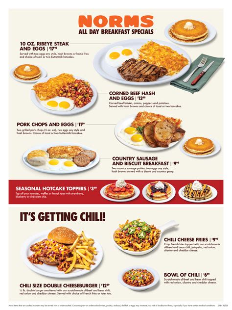 Norms Restaurant Menu Prices at Walter Abbott blog