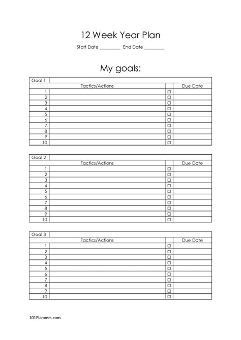 The 12 Week Year Planner and Templates | FREE Download