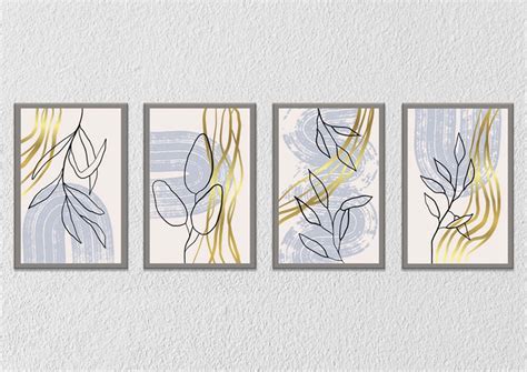 Blue Golden Leaf, Set Of 4 – Myindianthings