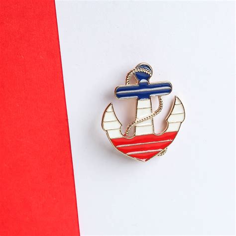 Multicolor Anchor Brooch