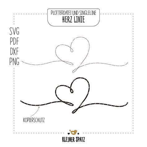 Plotterdatei, Laserdatei Motiv Herz Linie - Herz | Linie | Line ...