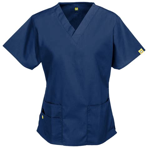 WonderWink Scrubs: Women's 6016 NVY Bravo V-Neck Navy Blue Scrub Top