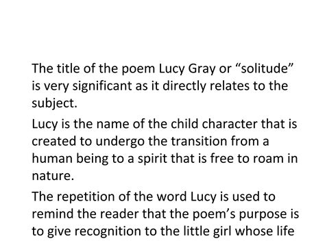Lucy Gray Poem
