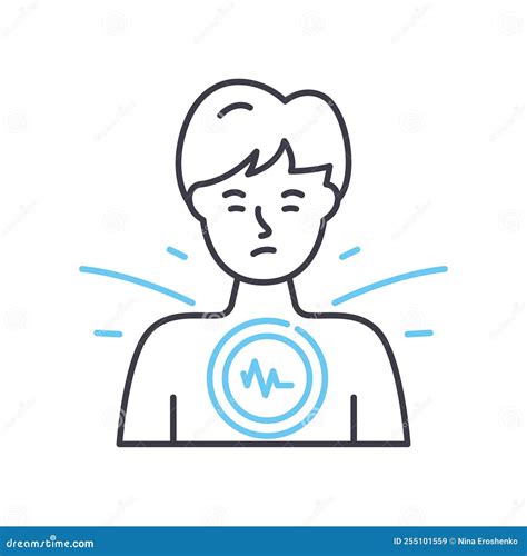 Heaviness in the Chest Line Icon, Outline Symbol, Vector Illustration, Concept Sign Stock Vector ...