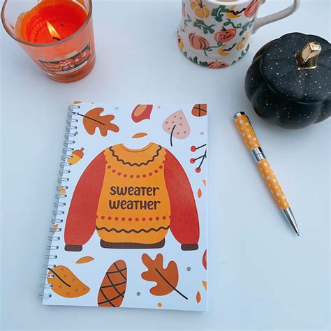 12 Week Spiral Autumn Food Diary - Sweater Weather