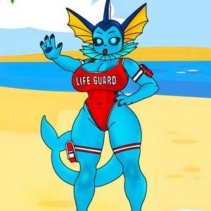 Vaporeon Bay Watch Pokemon 3D Print Model STL File Sfw/nsfw/futa for ...
