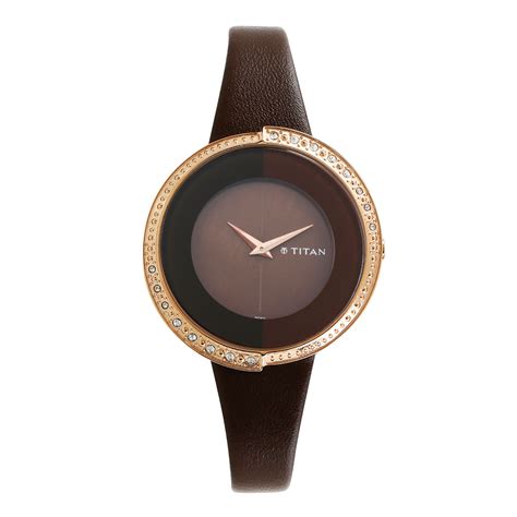 Buy Titan Brown Dial Brown Leather Strap Watch Online
