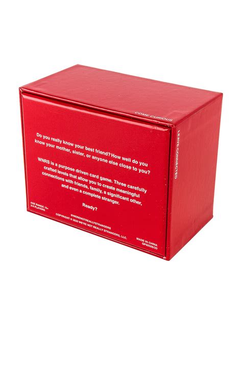 We're Not Really Strangers We're Not Really Strangers Card Game in Red ...