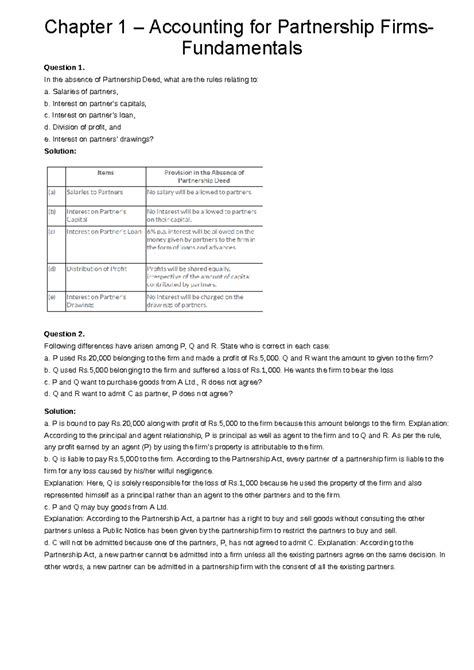 Chapter 1 - Accounting for Partnership Firms: Key Concepts & Solutions ...