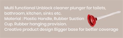 ALINA ENTERPRISES Big Size Toilet Plunger Un-Blocker Drain Cleaning ...