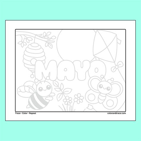 Mayo Tracing Page: Free Spanish Class Printable - Color and Trace