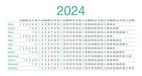 Premium Vector | Calendar for 2024 in spanish week starts from monday