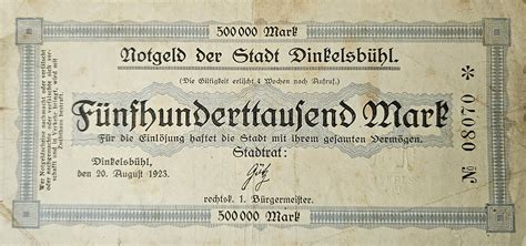 500 000 Mark - City of Dinkelsbühl – Numista