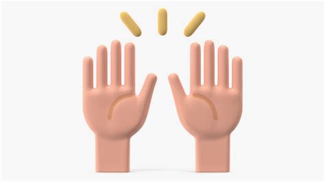 Raising Hands Emoji 3D Model $9 - .3ds .blend .c4d .fbx .max .ma .lxo ...
