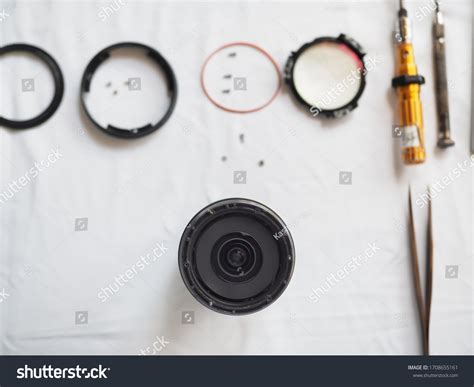 Technician Disassembling Lens Disassembly Repair Lens Stock Photo ...