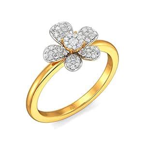Joyalukkas 18k (750) Yellow Gold and Diamond Ring for Girls : Amazon.in ...
