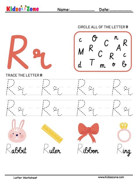 Letter R Tracing worksheets: Practice Writing R's