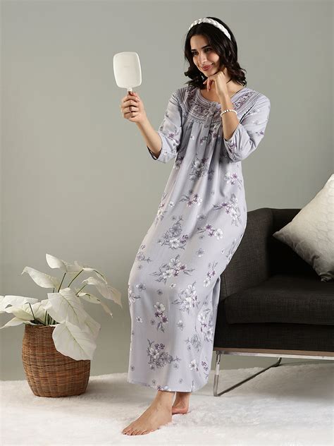 Shop Lavender Blush Alpine Embroidered Nighty for Women – 9shines label