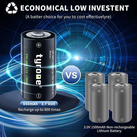 Buy tyrone CR123 Rechargeable Batteries, 4-Pack CR123A Lithium ...