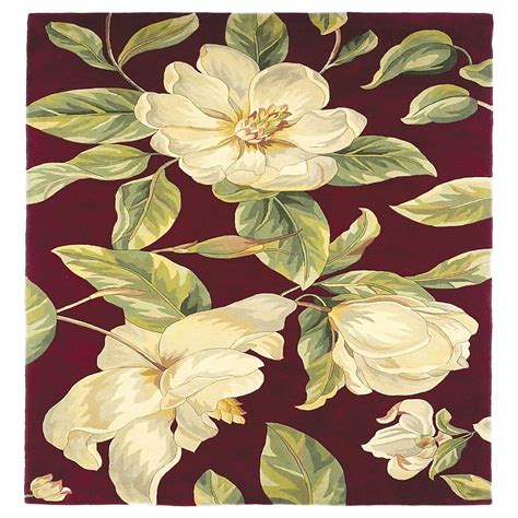 HomeRoots Bernadette 7 X 10 (ft) Rag Wool Red Indoor Floral/Botanical ...