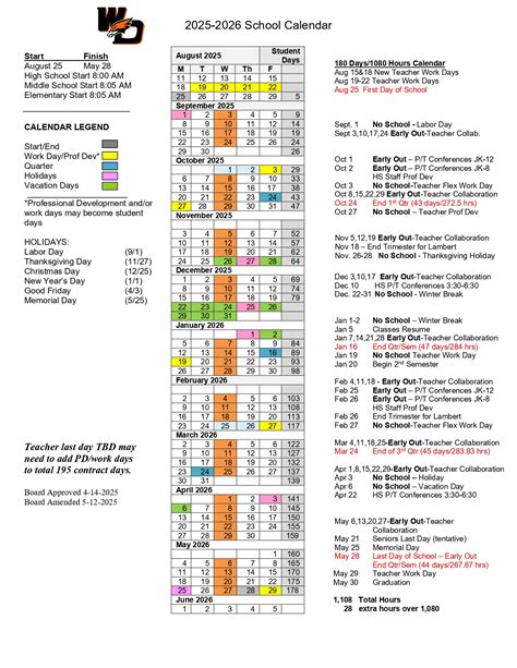 West Delaware csd Calendar 25-26 Revised [pdf] - EduCounty