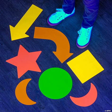 Brightly Colored Neon Glow Vinyl Floor Clings - 21 Pc. | Oriental Trading