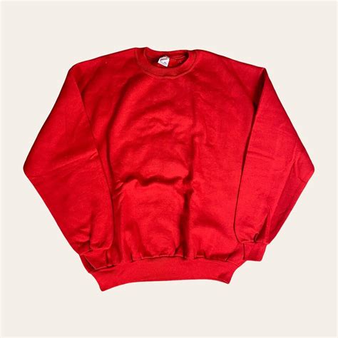VTG 90s Jerzees Blank Red Sweatshirt Made in... - Depop