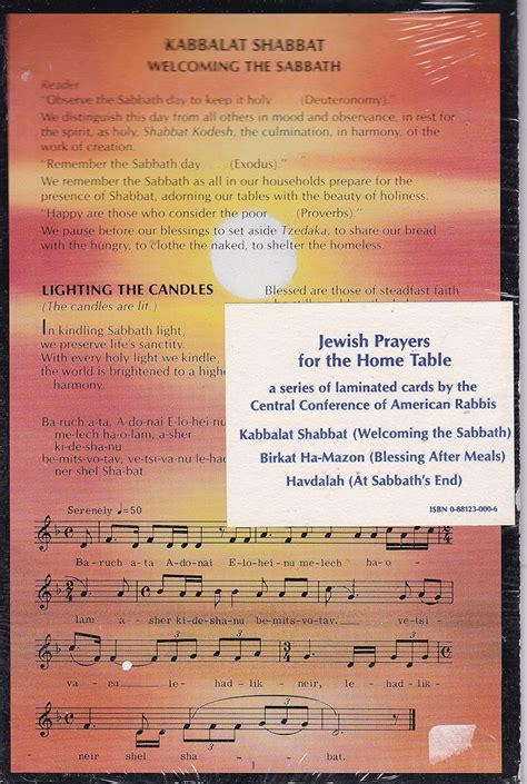 Jewish Prayers for the Home Table (Set of 3 Cards) : Bronstein, Herbert ...