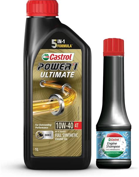 Castrol POWER1 Ultimate 10W-40 4T Full Synthetic Engine Oil for Bikes ...