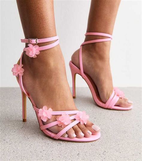 Public Desire Pink Enid Floral Charm Strappy Sandals | New Look