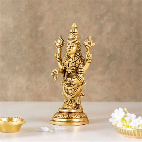 Brass Tirupati Balaji Idol [ 7 inch ] - Darbar Craft