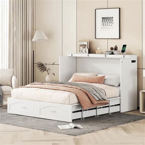 HBRR Queen Size Murphy Bed with Drawer and Sockets & USB India | Ubuy