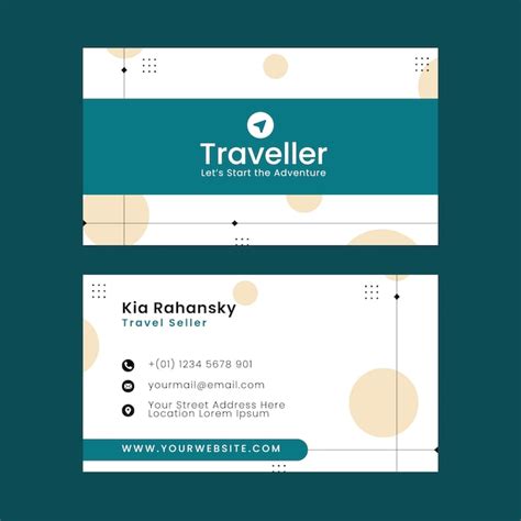 Travel agency business horizontal business card template | Premium Vector