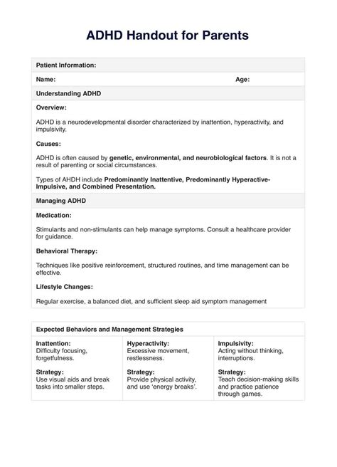 ADHD in women checklist & Example | Free PDF Download