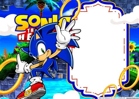 Best 12 FREE Editable Sonic the Hedgehog Blank Birthday Invitation ...