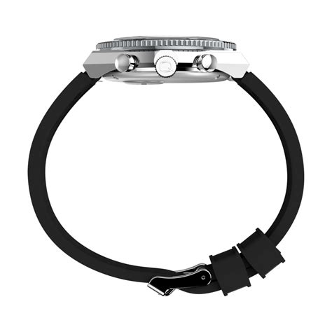 Q Timex 3-Time Zone Chronograph 40mm Synthetic Rubber Strap Watch