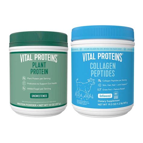 Buy Vital Proteins 1.25 lb Unflavored Collagen Peptides Powder + 14 oz ...
