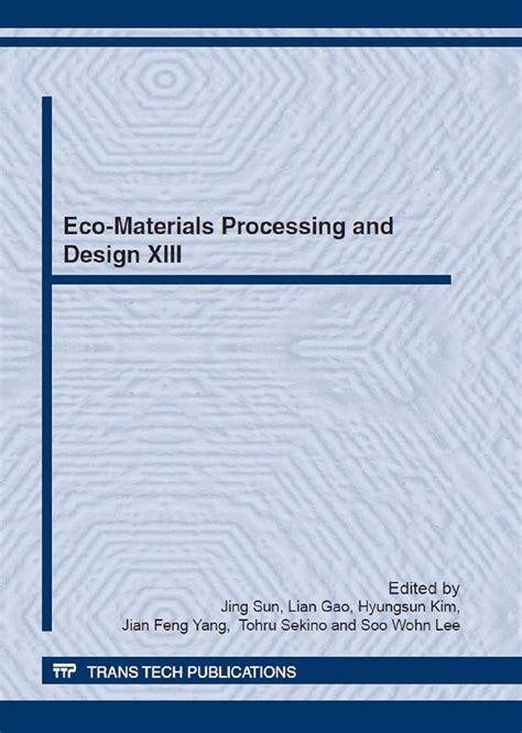 Eco-Materials Processing and Design XIII: Volume 724 (Materials Science ...