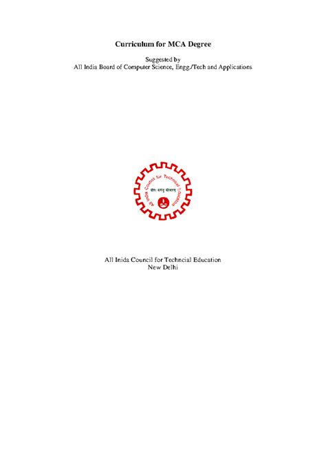 MCA Curriculum Overview and Structure for Degree Program - Studocu