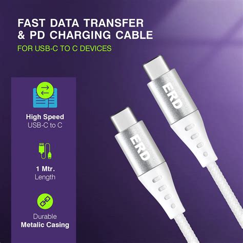 Buy ERD UC-117 USB-C to C Braided Charging Cable at Best Price