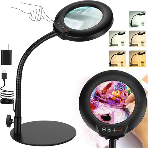 Amazon.com: Drdefi 8X Magnifying Glass with Light and Stand, 5 Color Modes Stepless Dimmable ...