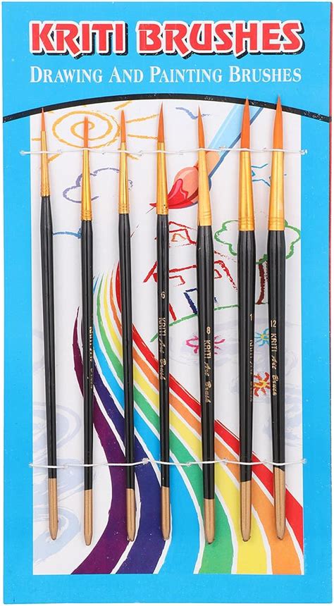 Kriti Synthetic (Taklon) Drawing/Painting Round Brushes Set (Set of 7 ...