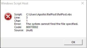 Image result for Windows Script Host Can Not Find Script File Cdocuments