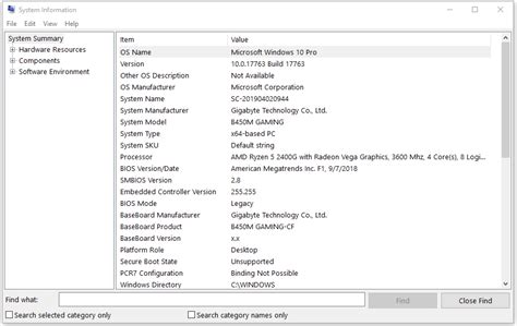 System Information PC 的图像结果