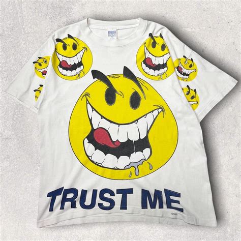 freeze smiley face "trust me" t shirt 90s | focus